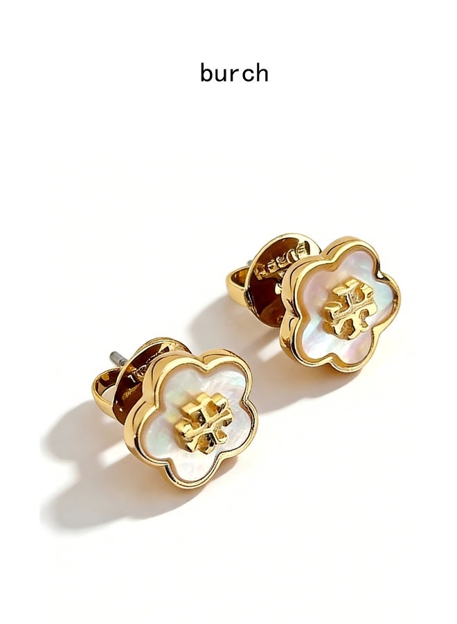 Burch Women's Lacquered Raised Logo Stud Earrings - Image 4